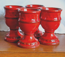 4 Eierbecher (Rastal?) Studio Design Keramik Rot Vintage (Mid century)