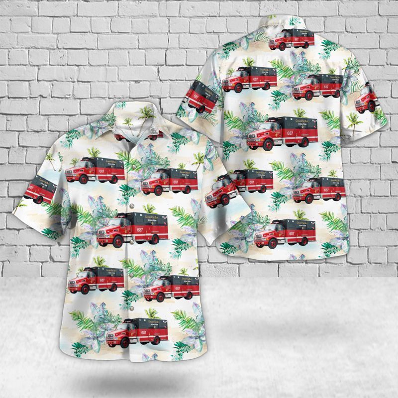 Chicago Illinois Chicago Fire Department Scuba Team Hawaiian Shir