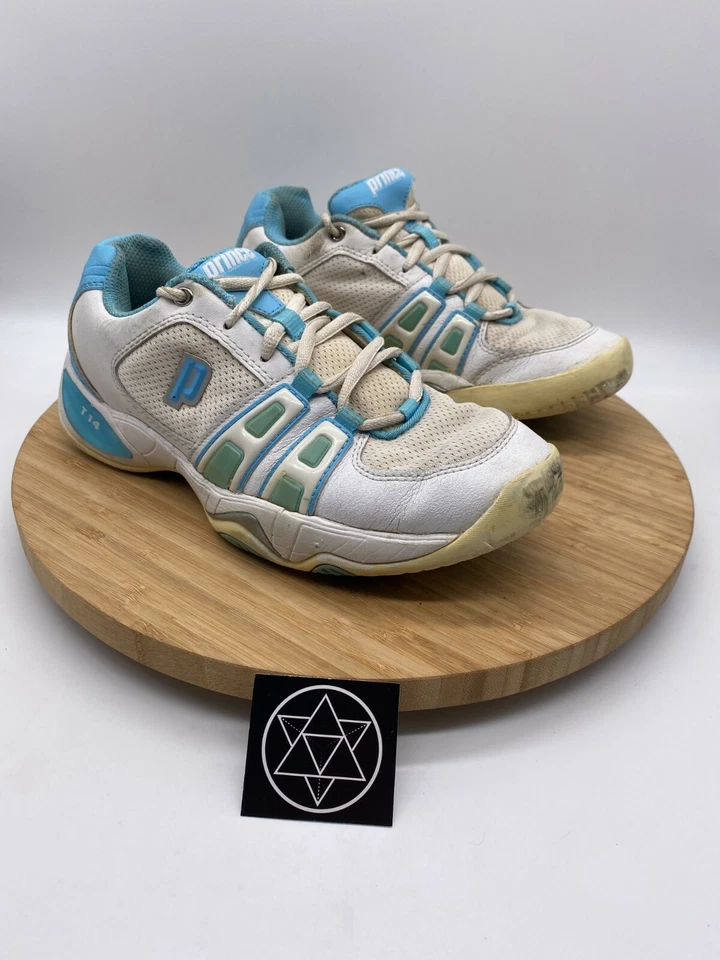 Prince Tennis Shoes White Leather Sneaker T14 Trainer Womens Size 6.5 - Image 2 of 4