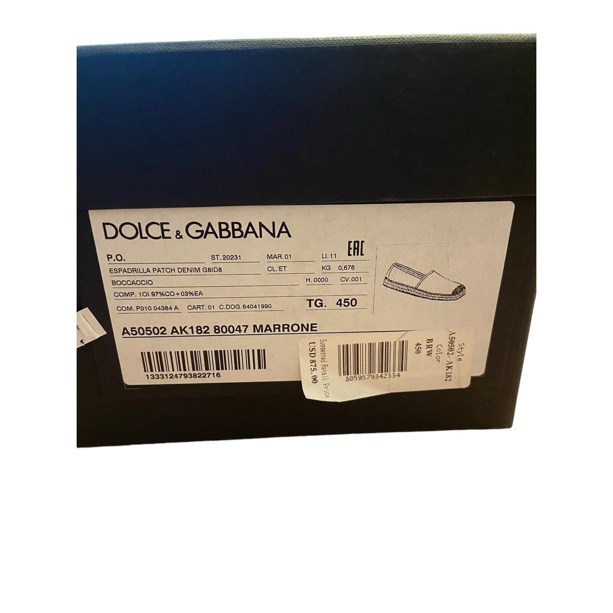 DOLCE & GABBANA Mens Luxury Espadrilles Flats Slip On Denim  display picture 2