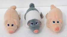 VTG 1997 Lot 3 Mini PIGS Piglets Baby Pound Puppies Farm Animals Cute