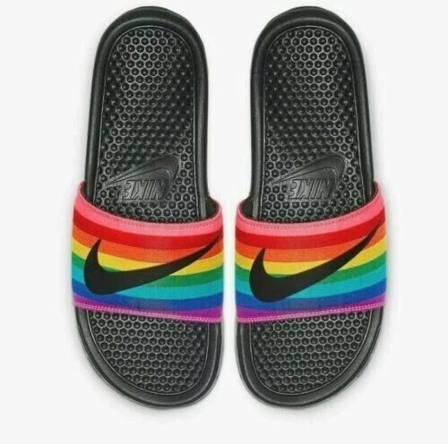 Nike Benassi JDI BETRUE sandali slide uomo taglie nero arcobaleno CD2717 001 taglia 14