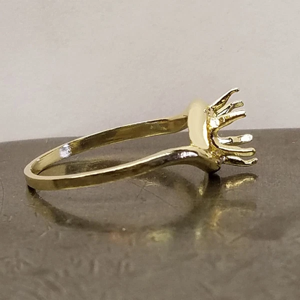 PRE-NOTCHED 8MM ROUND SOLITAIRE RING IN 10K YELLOW GOLD CR290-10KY - Image 2 of 3