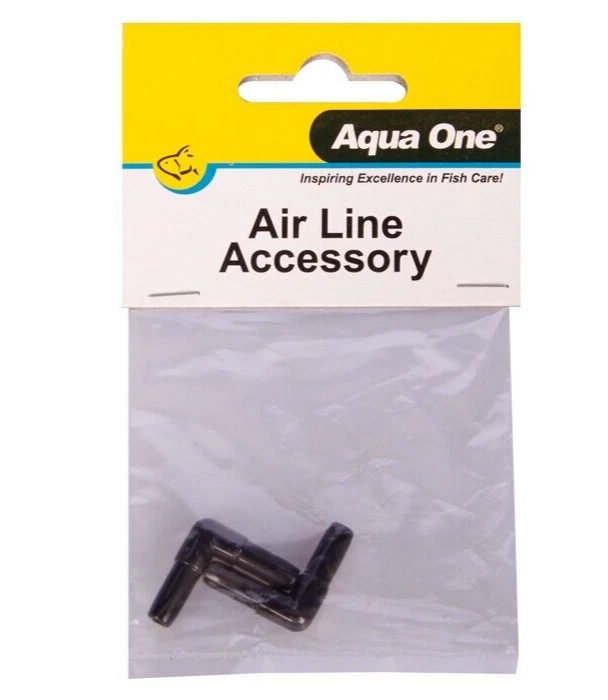 Aqua One Air Line Accessory Elbow 2pk Connector Control Airflow Aquarium 10469