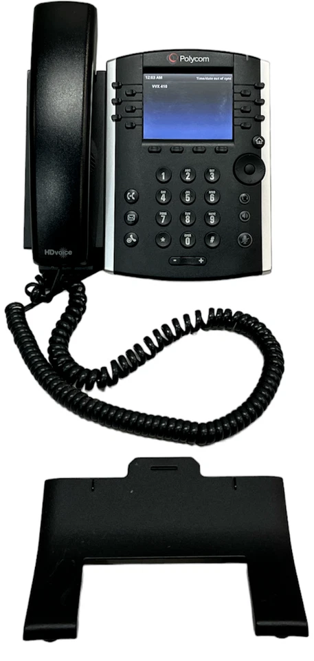 Polycom VVX 410 Business Phone 12-Line Gigabit VoIP PoE HD Voice w/ Stand - Image 2 of 4