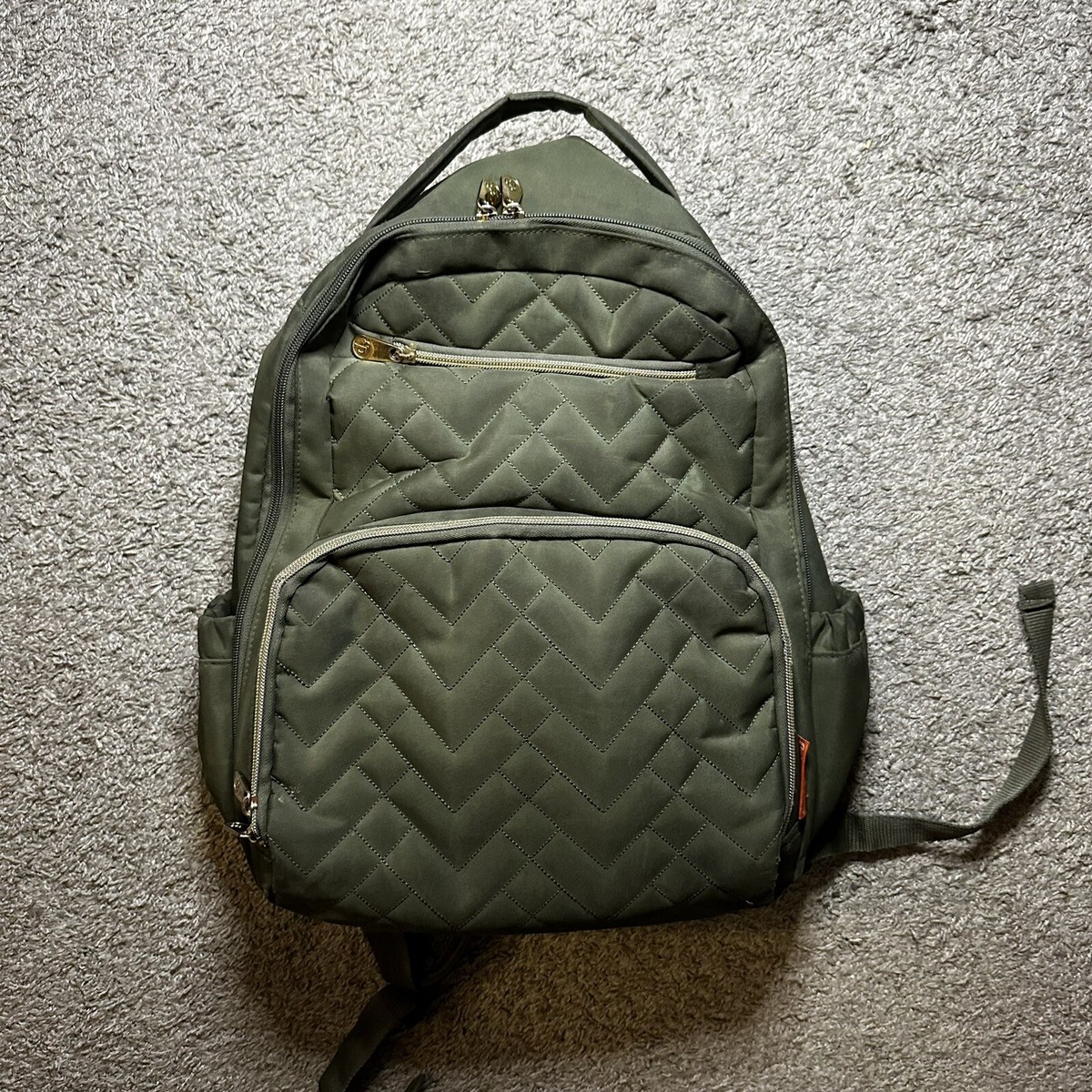 Fisher-Price Morgan Quilted Diaper Backpack Olive
