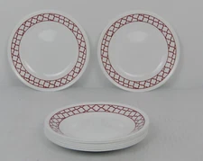Crimson Trellis by Corning Corelle Bread & Butter Plate - White with Red Trim