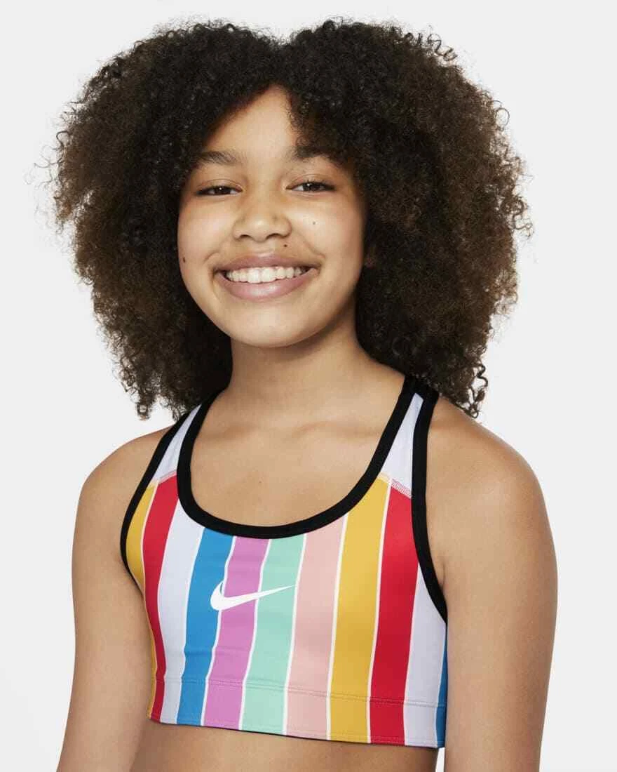 NWT Girl's Nike Multi Color / Black Reversible Sports Bra Size Large /  XLarge