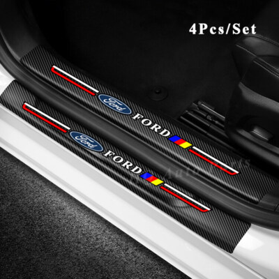 4Pcs Car Door Plate Sill Scuff Cover Anti Scratch Sticker Decals for Ford New