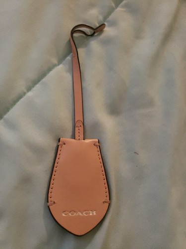 Coach Taschenanhänger Anhänger Schlüsselanhänger Ersatz hellbraun Leder Logo-Stitching - Bild 2 von 2