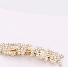 TASHA FAUX PEARL EMBELLISHED GOLD HAIR BARRETTE NEW YORK NWOT