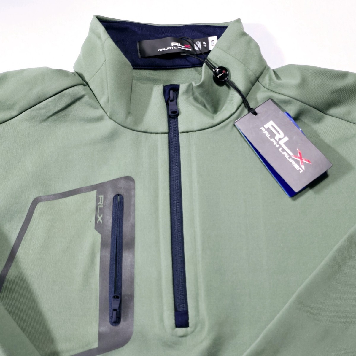 Ralph Lauren RLX Golf Men's XL Green Quarter Zip Performance Ralph Lauren RLX Golf Men's XL Green Quarter Zip Performance
