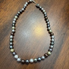 Vintage Multicolor Pearl Necklace With 925 Clasp