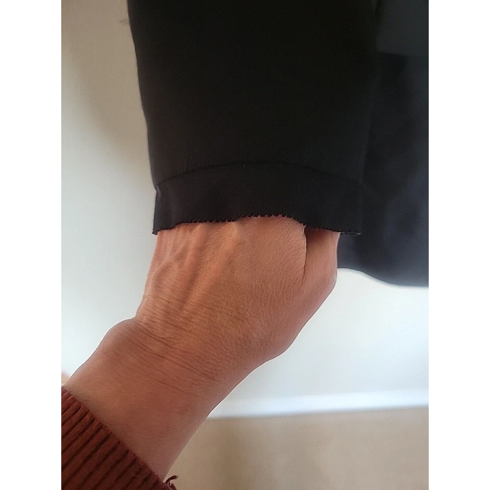 Traje Falda Vintage Albert Nipon Mujer 10 Negro Lana y Seda Forrado Blazer Carrera Foto 3 de 4