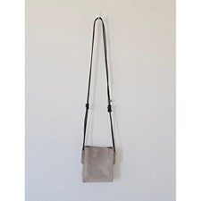 Rag Bone Passport Bag Chambray Suede Adjustable Crossbody Mini Purse Tan Color