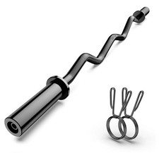Olympic EZ Curl Barbell Bar 47", 2-Inch Curl Bar for Weight Lifting,Hip Thrus...