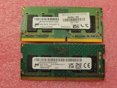 ( LOT OF 2) MICRON 4GB 1RX16 DDR4 LAPTOP RAM PC4