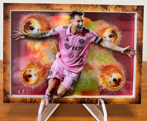2023 Topps Chrome MLS LIONEL MESSI Layers RED /5 SSP #TCL-5 Inter Miami CF