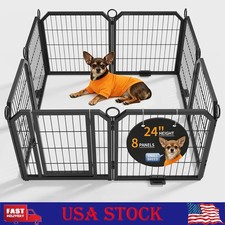Dog Playpen Indoor 24" 8 Panels Pet Pen W/Door Portable Exercise Puppy Playpens