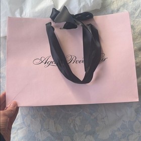 Agent Provocateur Small Pink Shopping Bag with Black Handles