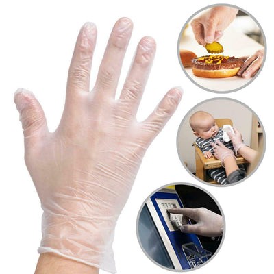 WALLY PLASTIC PREMIUS DISPOSABLE VINYL GLOVES, 100 COUNT, XL - CLEAR
