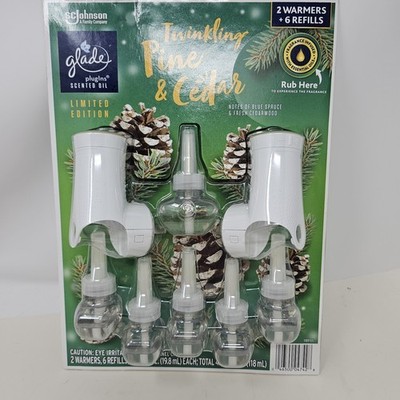 Glade Twinkling Pine & Cedar 2 Warmers & 6 Refills Set NIP Limited Edition New