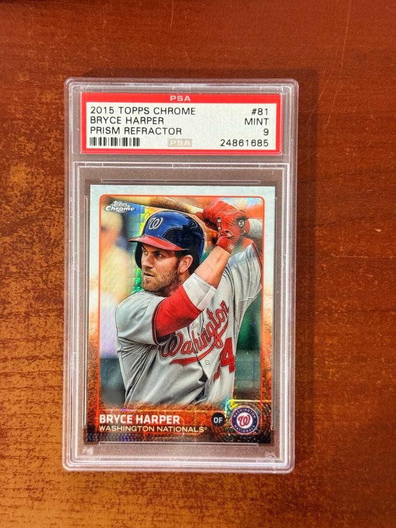 2015 Topps Chrome Bryce Harper Prism Refractor PSA 9 Mint