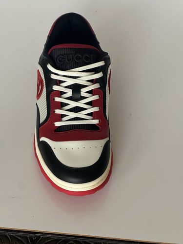 Gucci Dali Soft White/Black/Red Leather Sneakers 12.5 US (Gucci 12) 762611 NIB - Picture 10 of 19