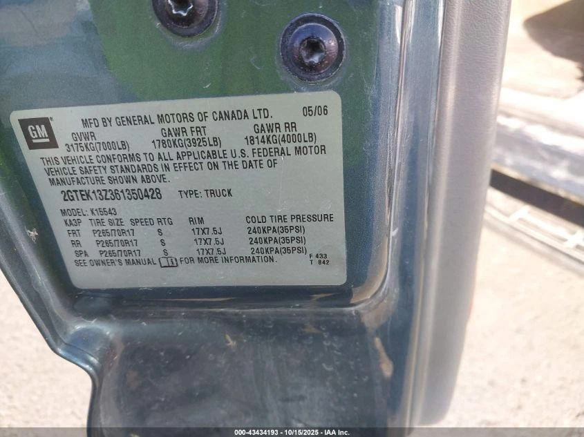 Alternador usado se adapta a: camioneta GMC Sierra 1500 2006 estilo clásico puerta arrugada esquí Foto 4 de 4