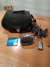 Sony Handycam DCR-DVD305 Mini DVD Camcorder Bundle - Tested Working - No Battery