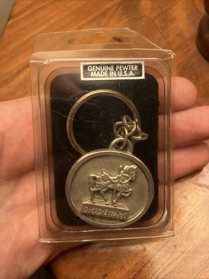 Hershey Park Carousel Horse Pewter Key Chain Unique Detailed