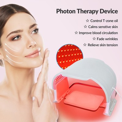 ZJKC 7 In 1 Colors Red Blue Light Face Therapy Mask Device for Acne Anti-Aging
