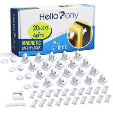 Upgraded 20Locks 4Keys Adhesive Magnetic Child Safety Locks for Cabinets and D