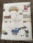 Pottery Barn Kids Busy Trucks Organic Flannel Sheet Set NWT TWIN