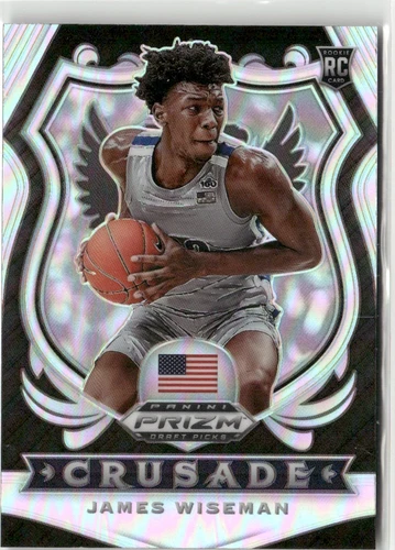 2020-21 Panini Prizm Draft Picks Crusade Silver RC James Wiseman Rookie Memphis