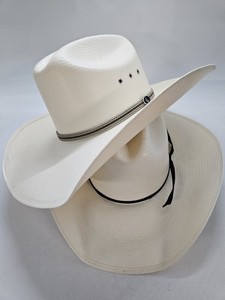 LIN104 Chapeau country western paille blanc/bleu UNISEXE | la joya-western