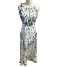 Poupette St Barth Rachel Maxi Dress White Aqua Grenade Boho Size Medium
