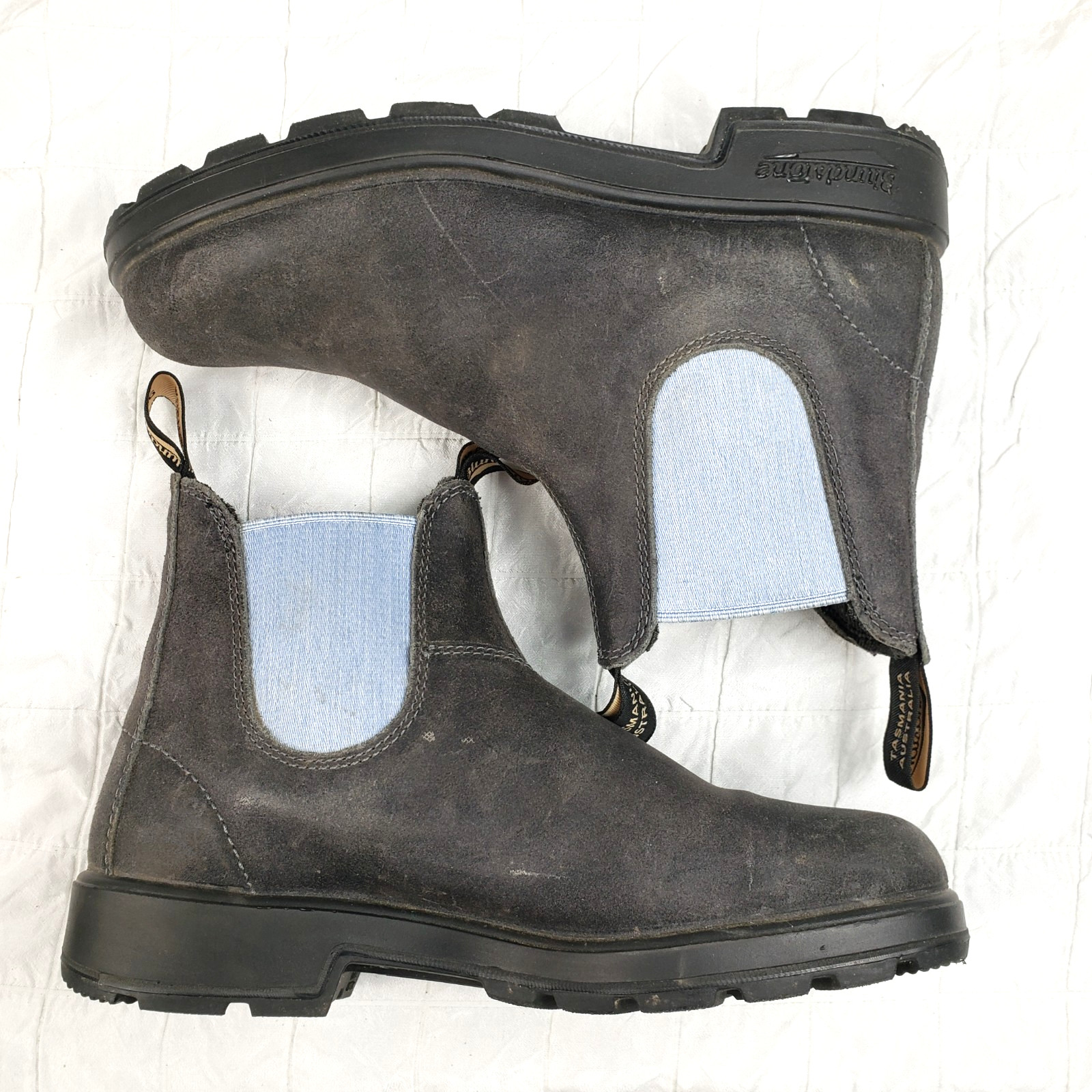 Blundstone 2209 Chelsea Boots Steel Grey Suede Denim Stretch (UK7)  Mens Size 8