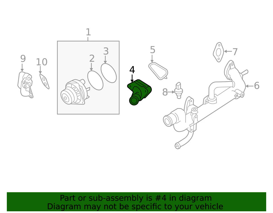 Carcasa termostato refrigerante híbrido genuino Nissan Pathfinder Murano Foto 3 de 4