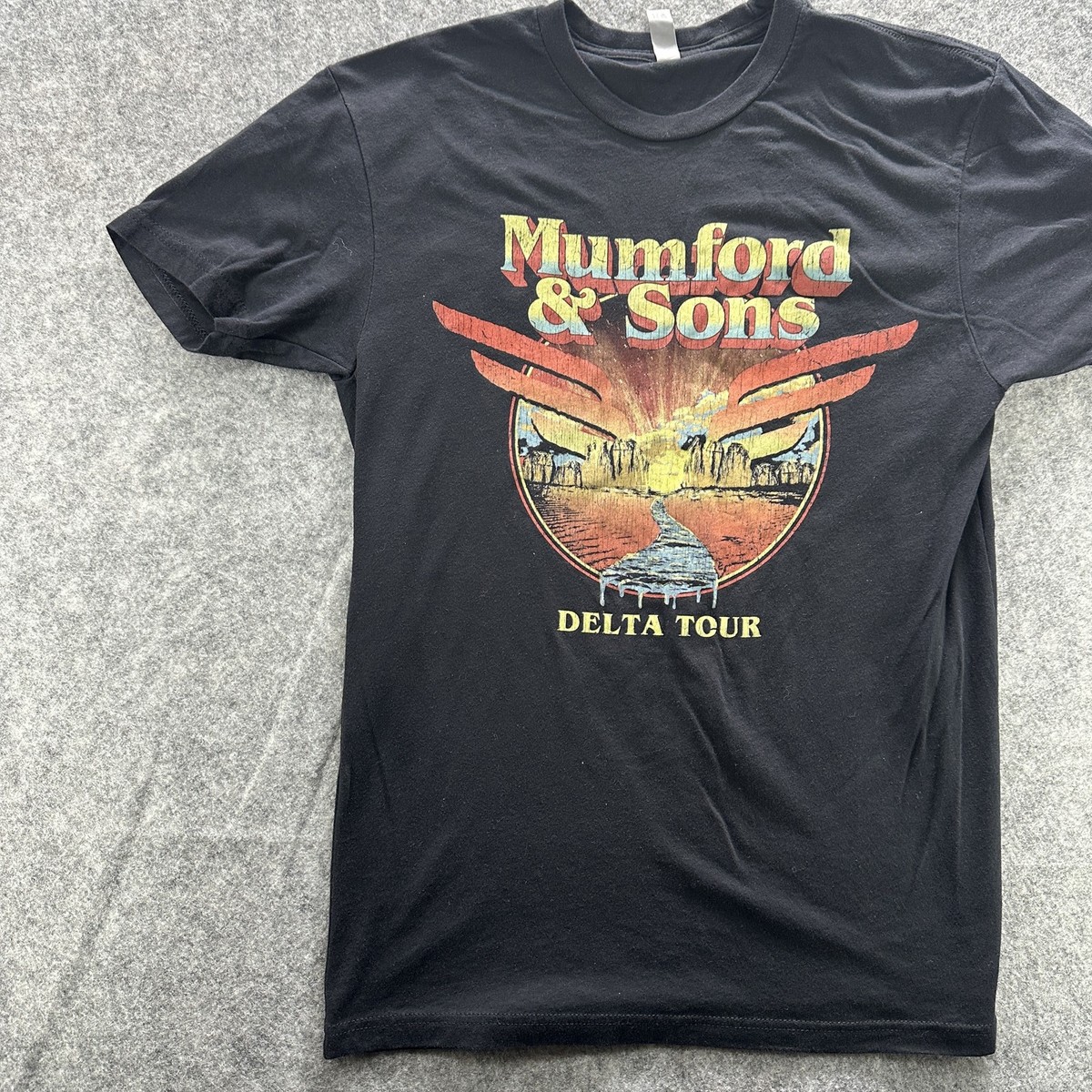 Mumford & Sons Shirt Mens Small Black Delta Tour Band Concert Tee Next Level View 2