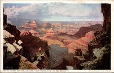 Vintage Postcard Grand Canyon National Park Arizona Grand View On The Santa Fe