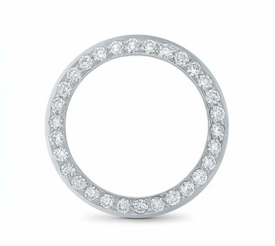 LADIES 1.65CT BEAD SET NATURAL DIAMOND BEZEL 14KW FOR ROLEX DATEJUST, PRES 26MM