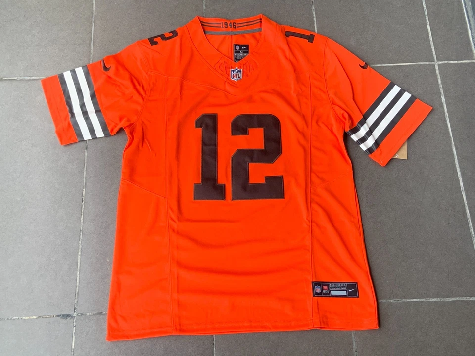 !!! Camiseta deportiva Shedeur Sanders #12 Clevel Brons 2025 cosida limitada tallas para hombre Foto 2 de 4