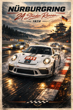 Porsche 911 Nrburgring 24h 1972 Racing Poster Vintage Style 13x19 Print Poster Porsche 911 Nrburgring 24h 1972 Racing Poster Vintage Style 13x19 Print Poster
