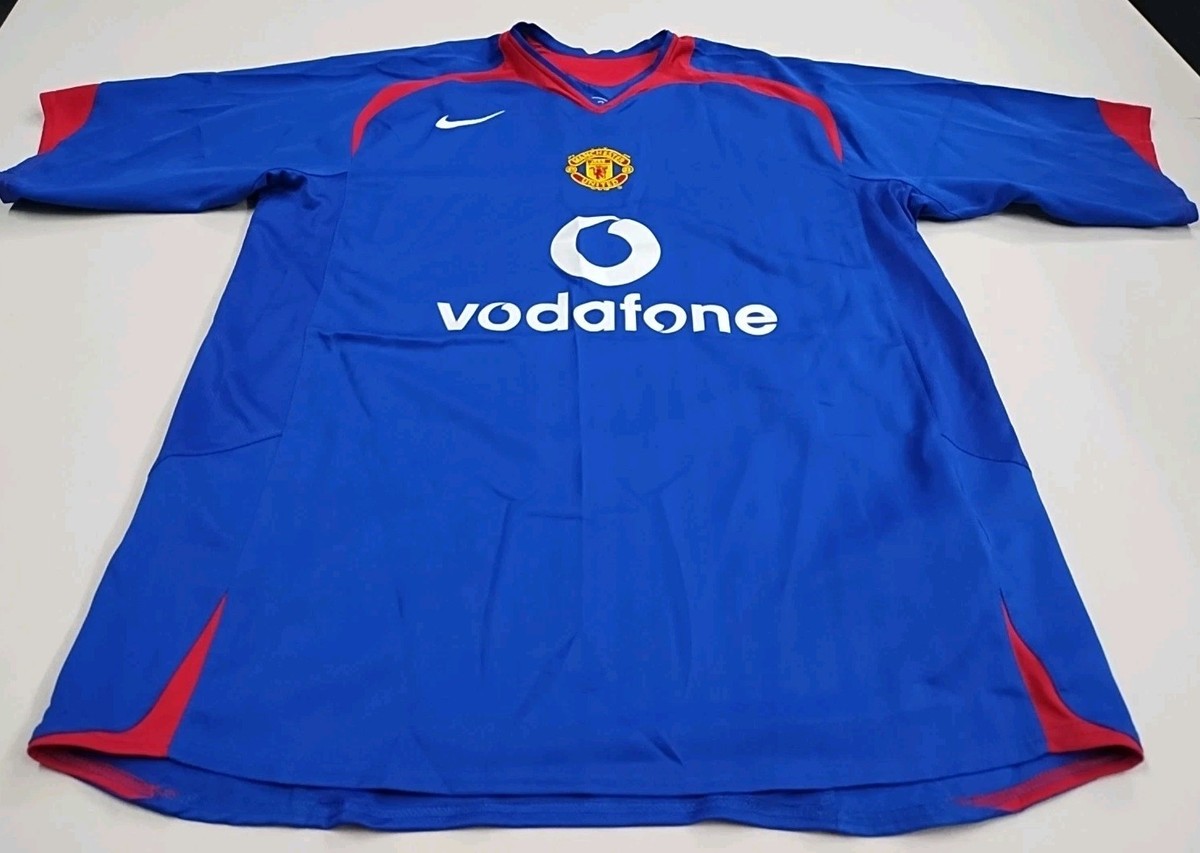 Vtg Y2K Nike Manchester United 90 Blue Soccer Jersey