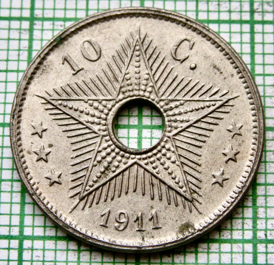 BELGIAN CONGO ALBERT I 1911 10 CENTIMES Colonial Coinage yes we combine postage - Image 3 of 4