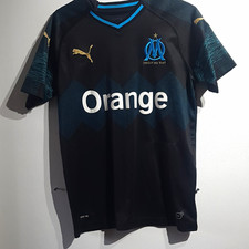 PUMA Olympique de Marseille Away Shirt Black Size 13-14 Children's Short Sleeve