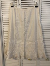 VTG White Petticoat Slip Skirt Tiered Lace Hem Edwardian Renaissance Cosplay