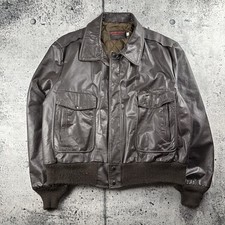 Vtg 80s Leather A2 Bomber Flight Jacket A-2 USA MADE Wearguard size XL 388 Emar