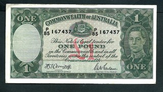 Australia (P26b) 1 Pound 1942 King George VI